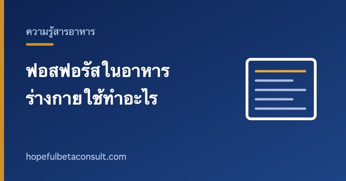 ภาพประกอบบทความ ฟอสฟอรัสในอาหาร ร่างกายใช้ทำอะไร และทำไมบางคนต้องนับ