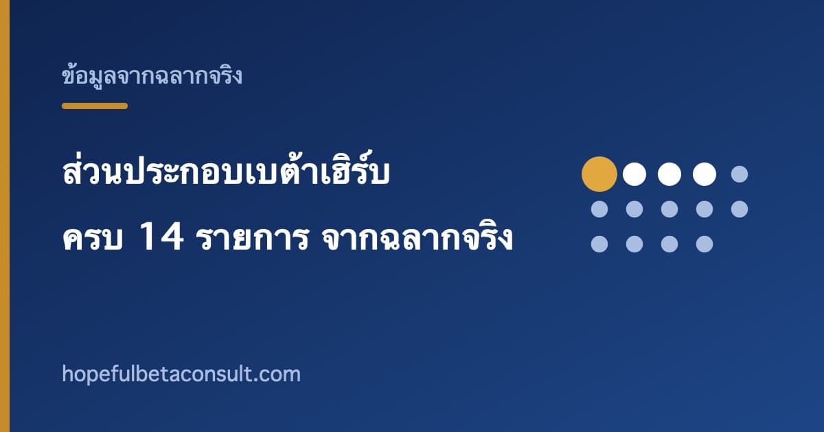 ภาพประกอบบทความ ส่วนประกอบเบต้าเฮิร์บ (Beta Herb) ครบทั้ง 14 รายการ พร้อมปริมาณจากฉลากจริง