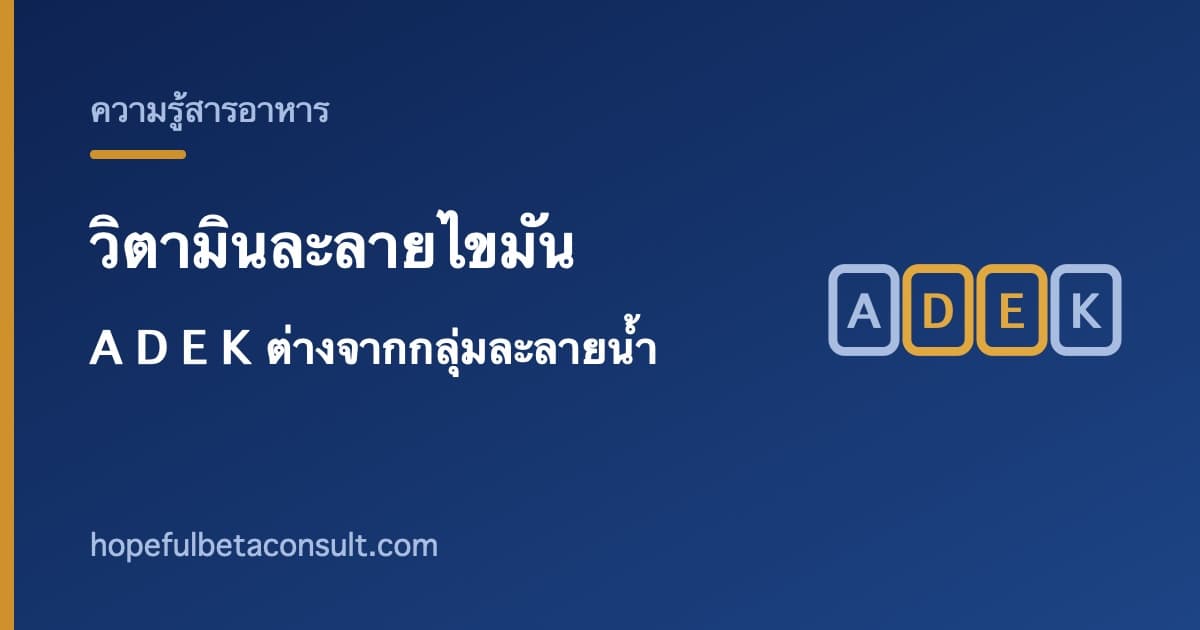 ภาพประกอบบทความ วิตามินละลายในไขมัน A D E K ต่างจากกลุ่มละลายน้ำอย่างไร