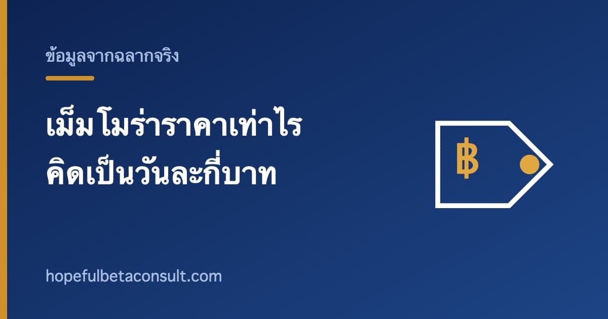 ภาพประกอบบทความ เม็มโมร่าราคาเท่าไร คิดเป็นวันละกี่บาท